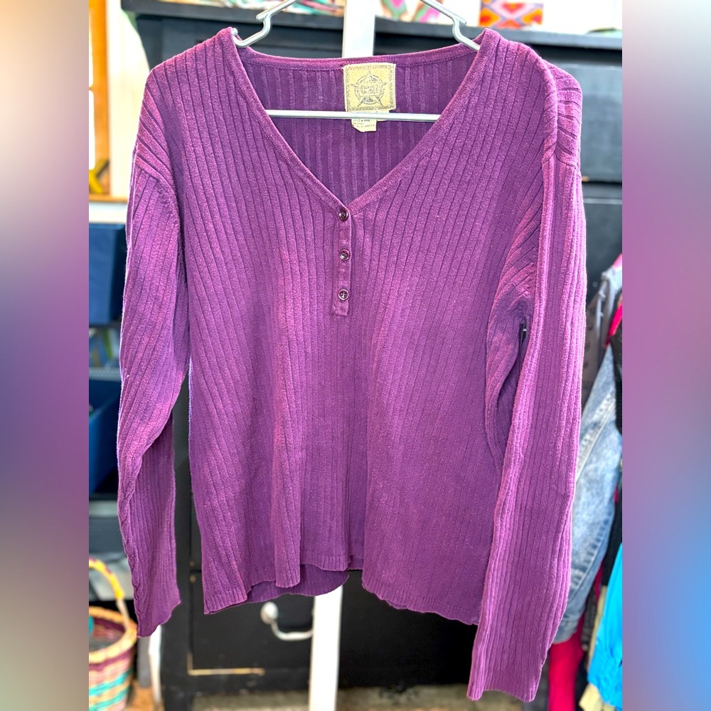 CMI Purple Ribbed Cotton Top